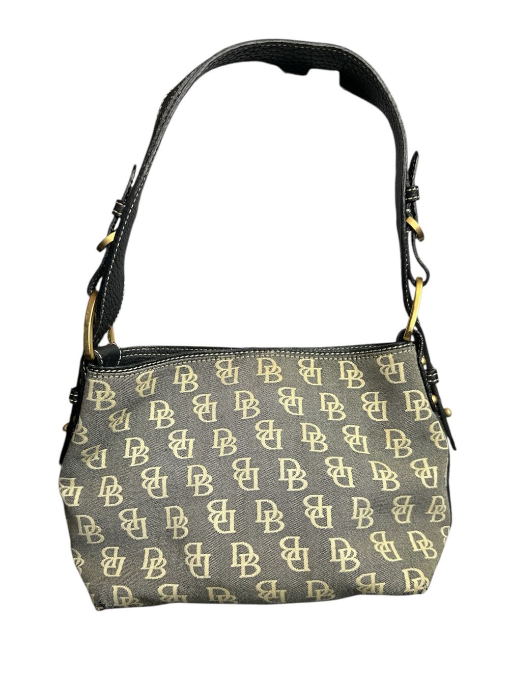 Dooney & Burke Signature Monogrammed Pattern Canvas Hobo Shoulder Strap PursezxA